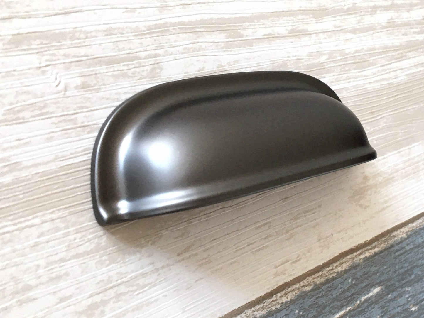 2.5" Cup Drawer Pull, Cabinet Knobs, 64 mm Centers, White Black Gold Nickel Gray