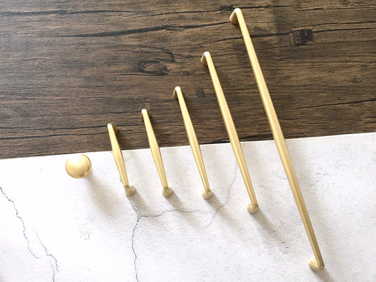 Gold Cabinet Pulls, Wardrobe Handles, MCM Mid Century Modern Kitchen Hardware