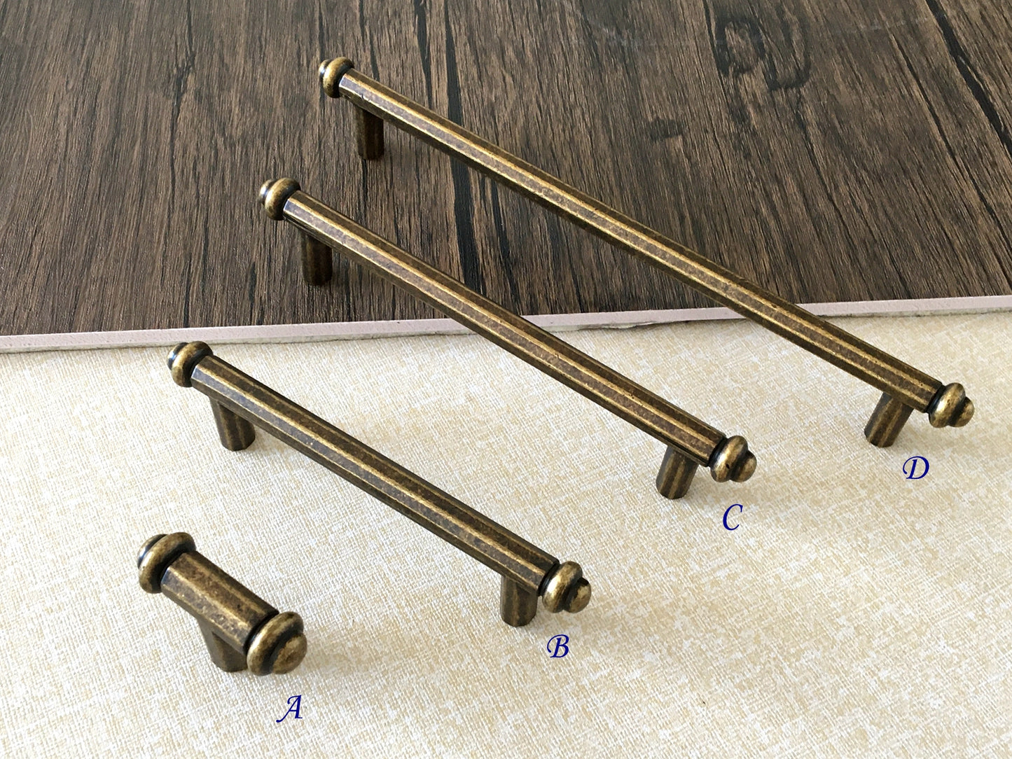 Vintage Style Cabinet Bar Handles, Antique Bronze Kitchen Hardware, Rustic Retro