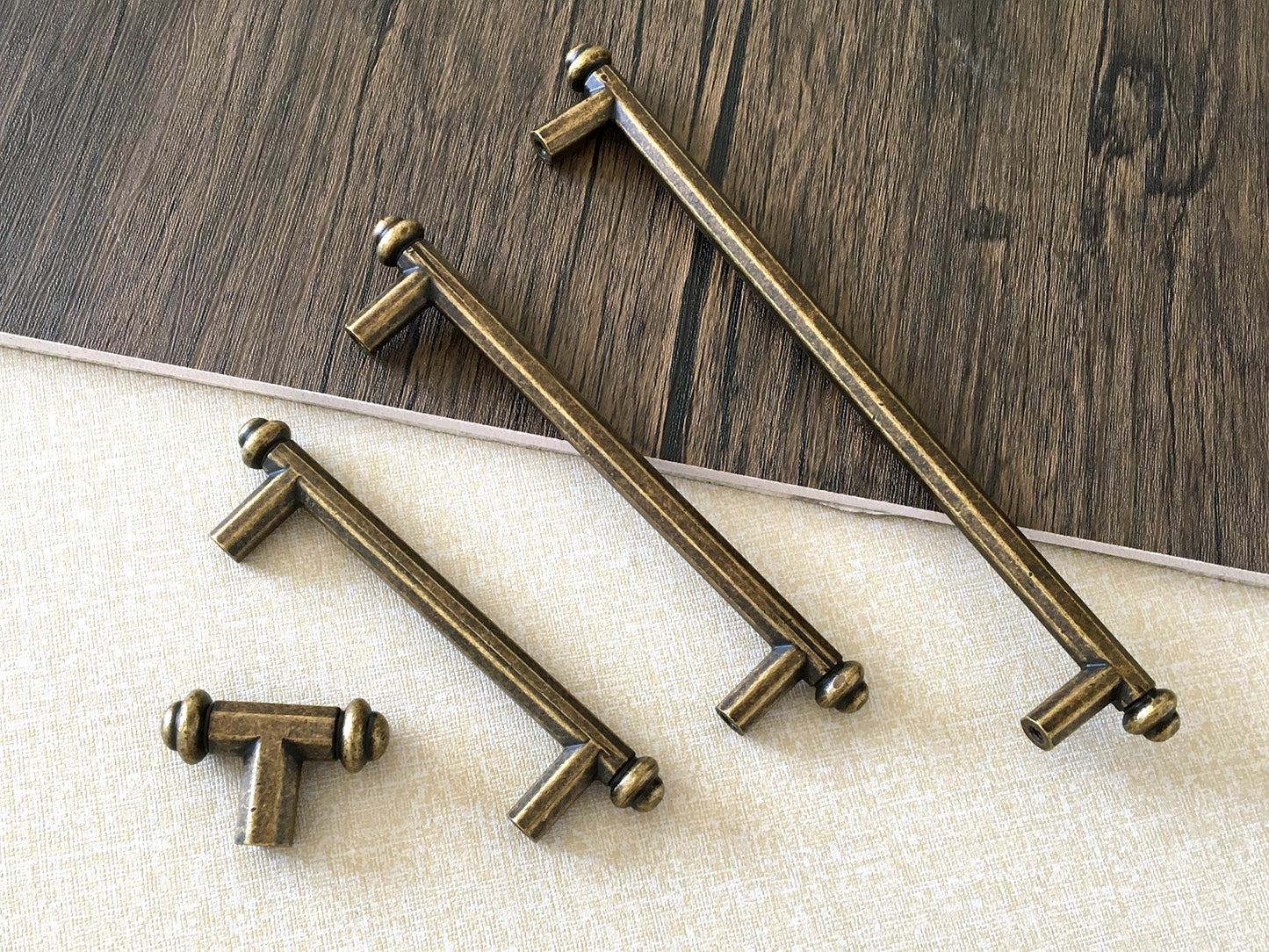Vintage Style Cabinet Bar Handles, Antique Bronze Kitchen Hardware, Rustic Retro