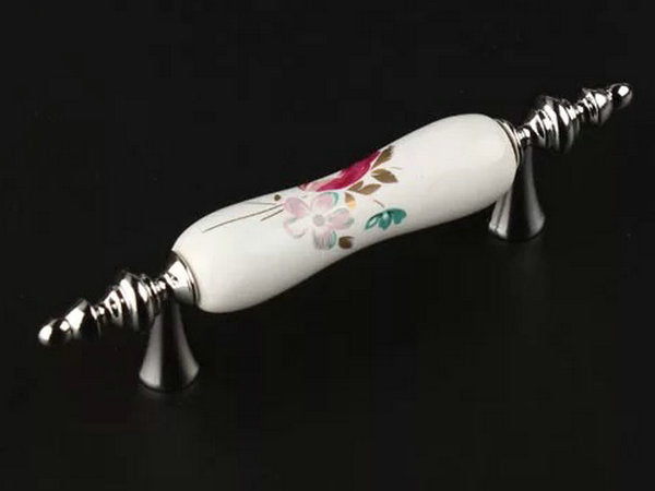 3" Centers Porcelain Cabinet Pull, Ceramic Drawer Handles 76 mm Holes