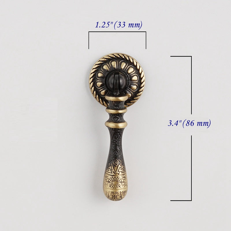 Pendant Drop Drawer Pulls, Solid Brass, Teardrop Cabinet Knobs, Dresser Hardware