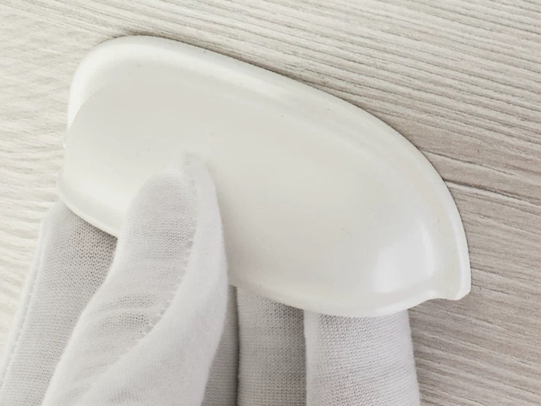 2.5" Cup Drawer Pull White, 64 mm Centers
