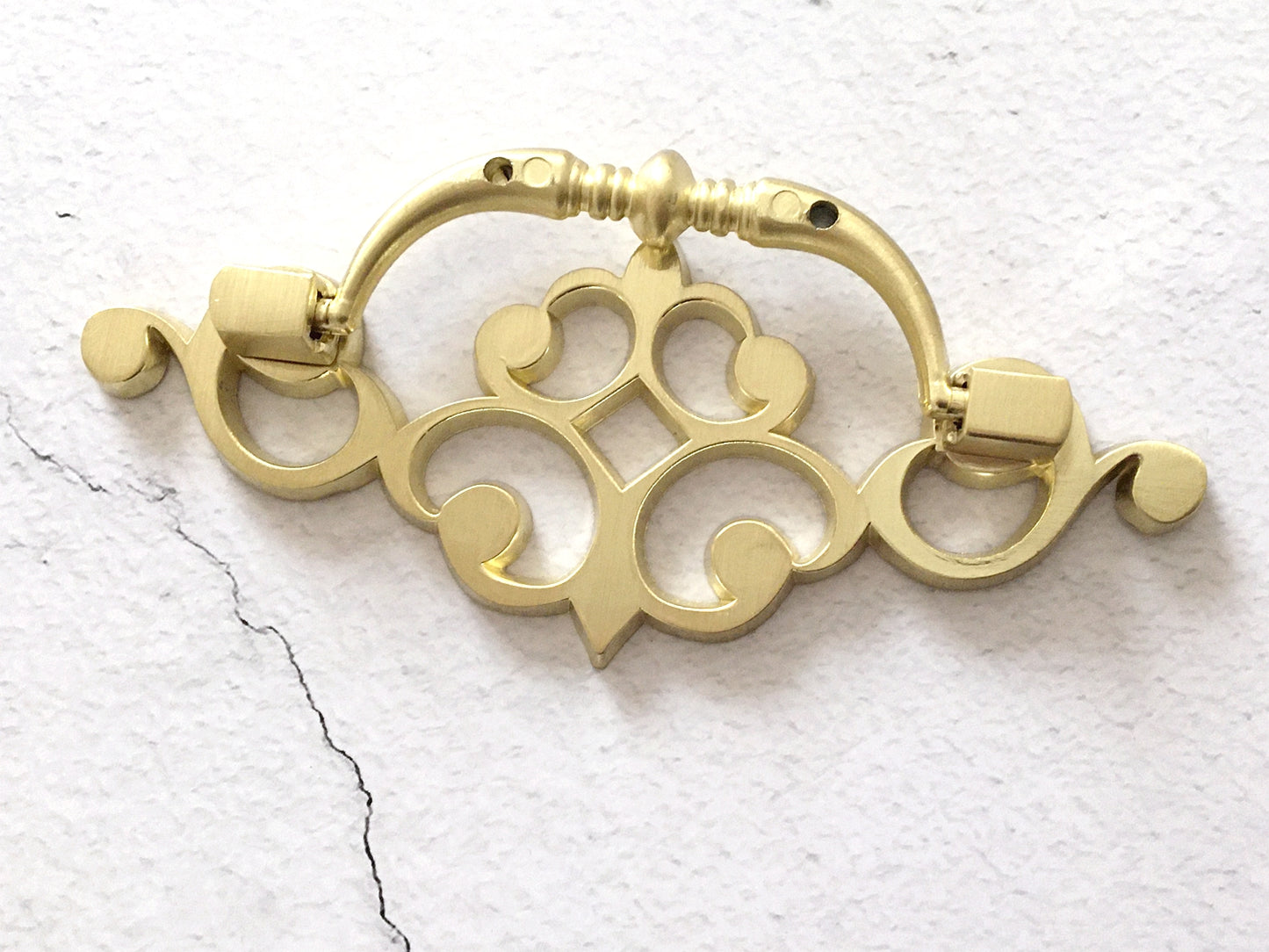 3.25" Drop Bail Drawer Pulls with Pierced Backplate, Gold, Black and Bronze