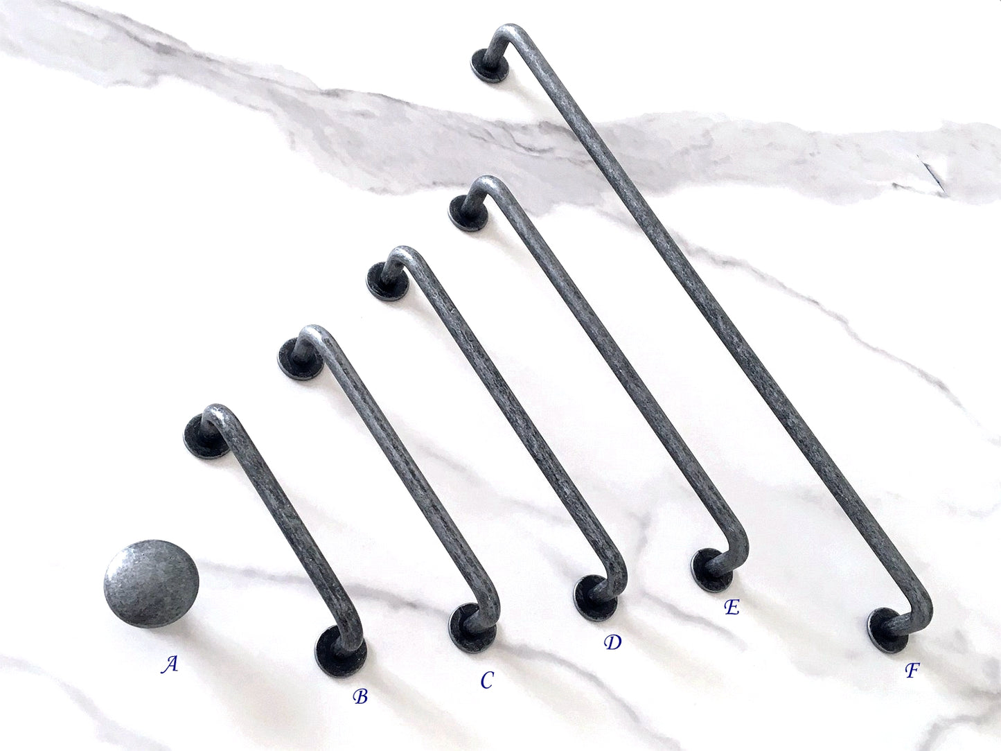 Pewter Cabinet Pull Handles, Wardrobe Door Pulls Slim Simple, Rustic Kitchen Hardware
