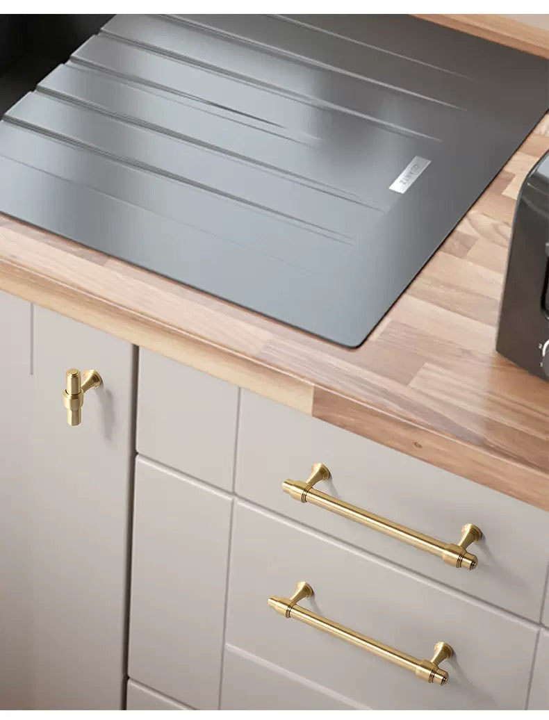 Minimalism Cabinet Bar Pulls, Solid Brass, Brushed Gold, Modern Mid Century Kitchen Hardware