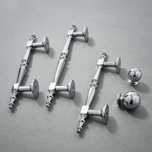 Polished Chrome Brass Cabinet Bar Handles, Ball Knobs, Contemporary Kitchen Hardware
