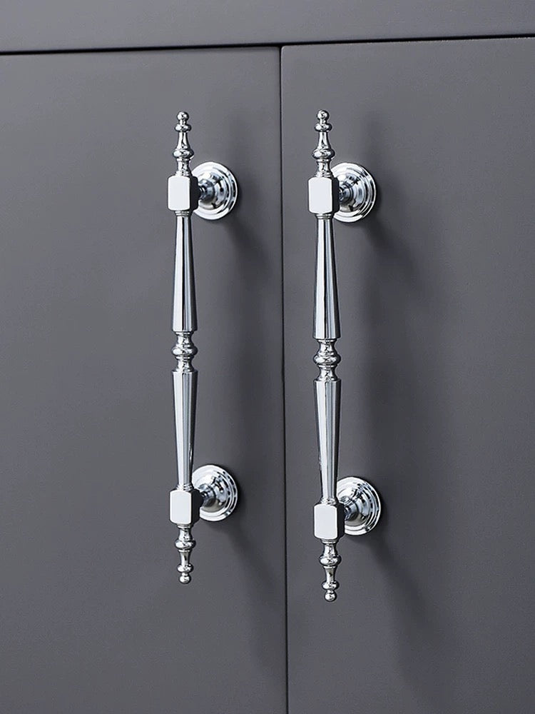 Polished Chrome Brass Cabinet Bar Handles, Ball Knobs, Contemporary Kitchen Hardware
