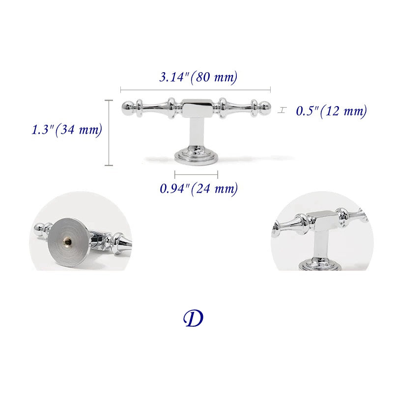 Polished Chrome Brass Cabinet Bar Handles, Ball Knobs, Contemporary Kitchen Hardware
