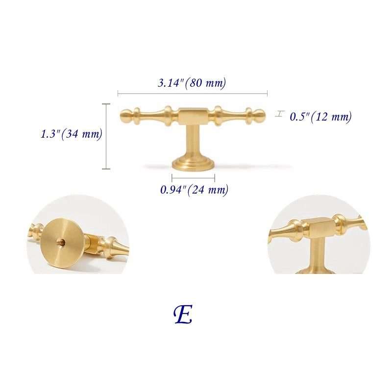 Brass Cabinet Bar Handles, Ball Knobs, Kitchen Hardware