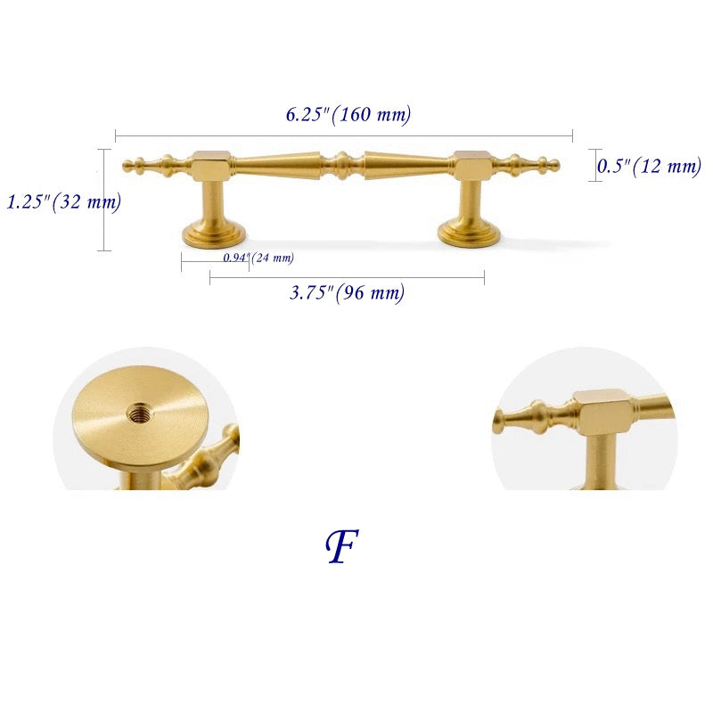 Brass Cabinet Bar Handles, Ball Knobs, Kitchen Hardware