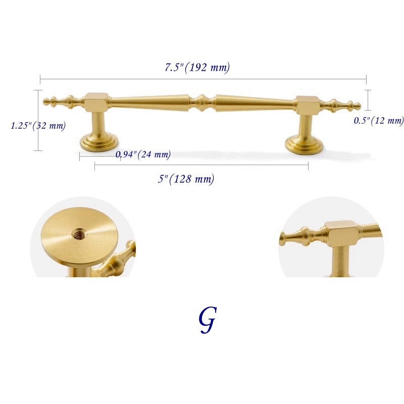 Brass Cabinet Bar Handles, Ball Knobs, Kitchen Hardware