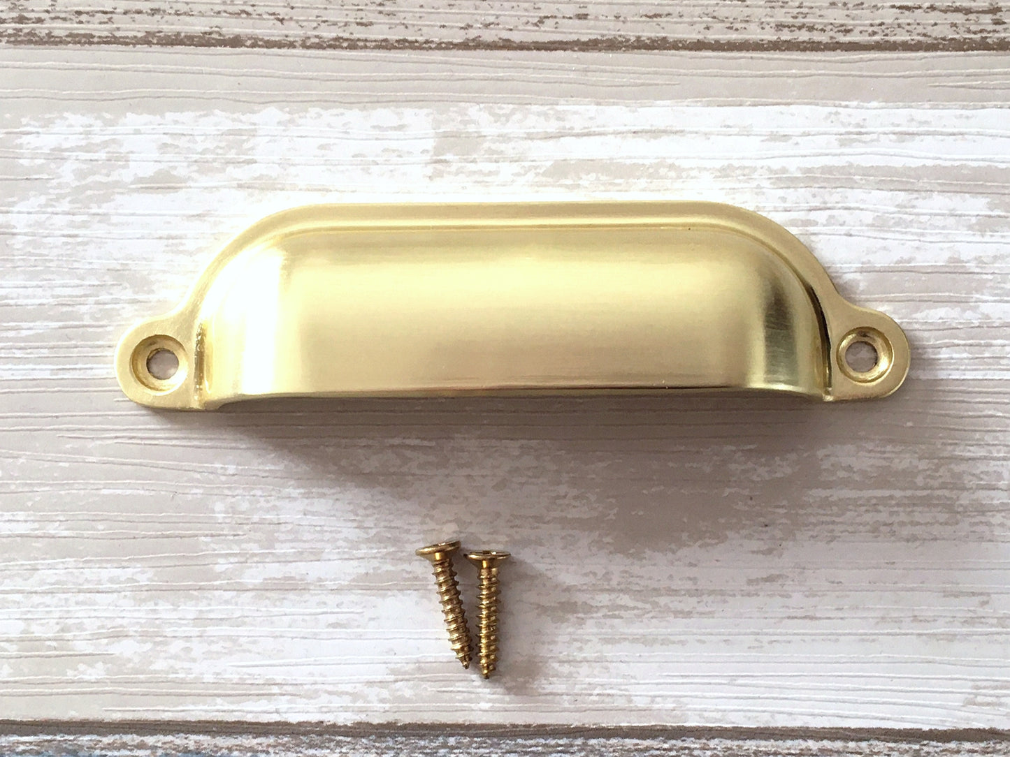 3.5" Centers Gold Cup Drawer Pull and Cabinet Knob