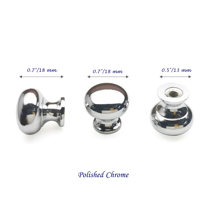 0.7" Dia Small Drawer Pull, Tiny Cabinet Knob, Antique Bronze Polished Chrome Nickel Steel