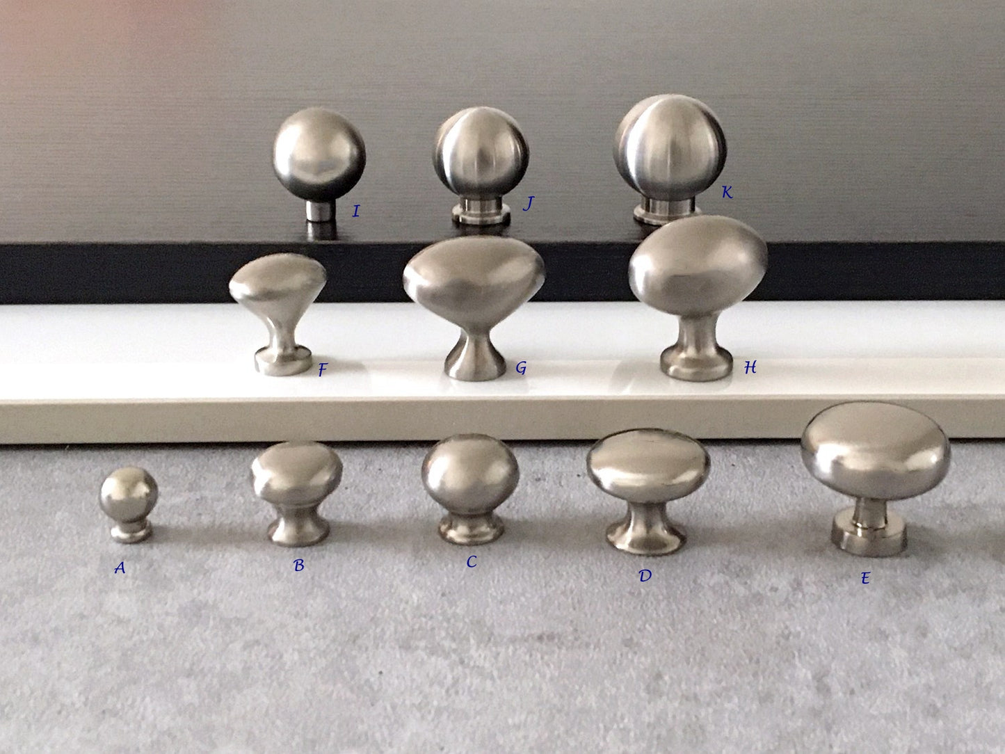 Nickel Round Drawer Knobs, Zinc Alloy & Stainless Steel, Minimal Cabinet Hardware