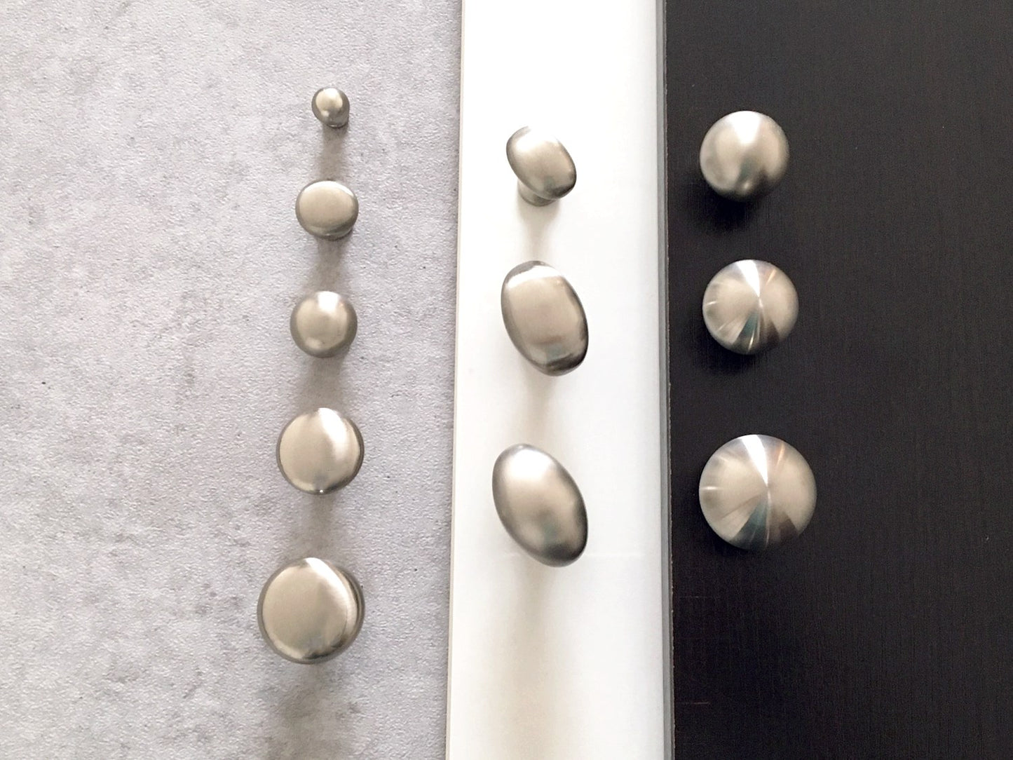 Nickel Round Drawer Knobs, Zinc Alloy & Stainless Steel, Minimal Cabinet Hardware