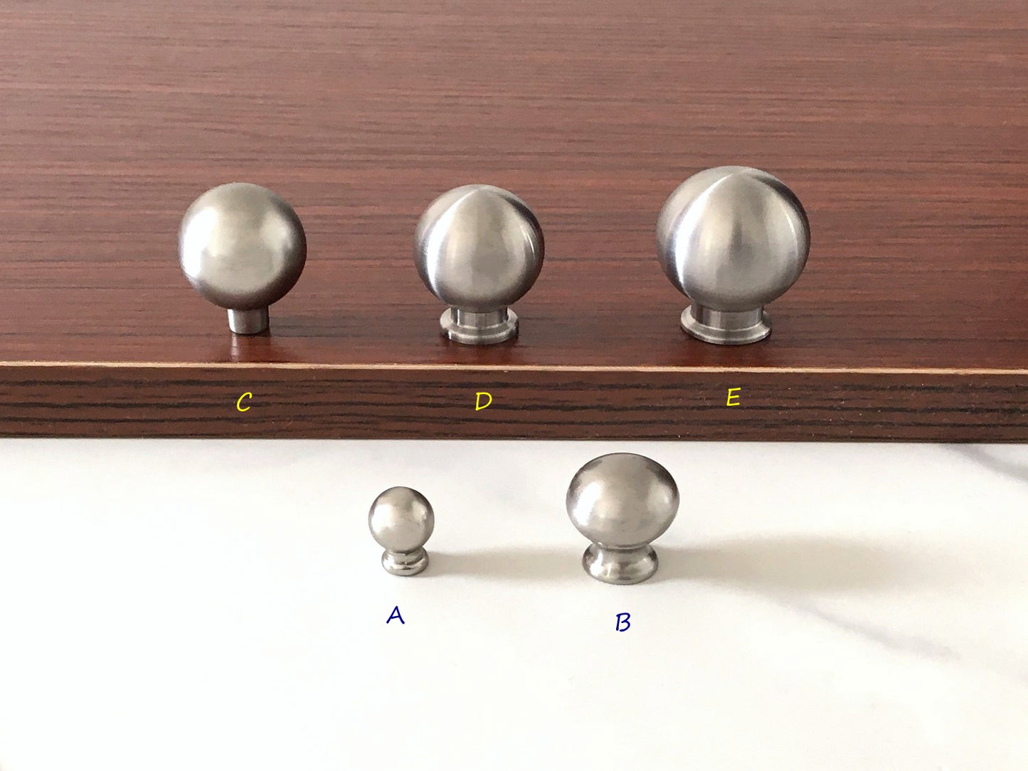 Nickel Cabinet Knobs, Egg Drawer Pulls, Modern Kitchen Hardware