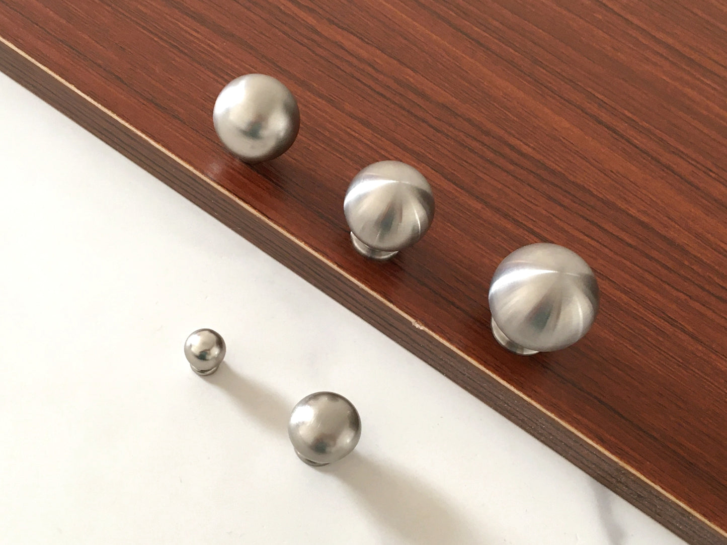 Nickel Cabinet Ball Knob, Minimalist Drawer Pull, Modern Kitchen Hardware