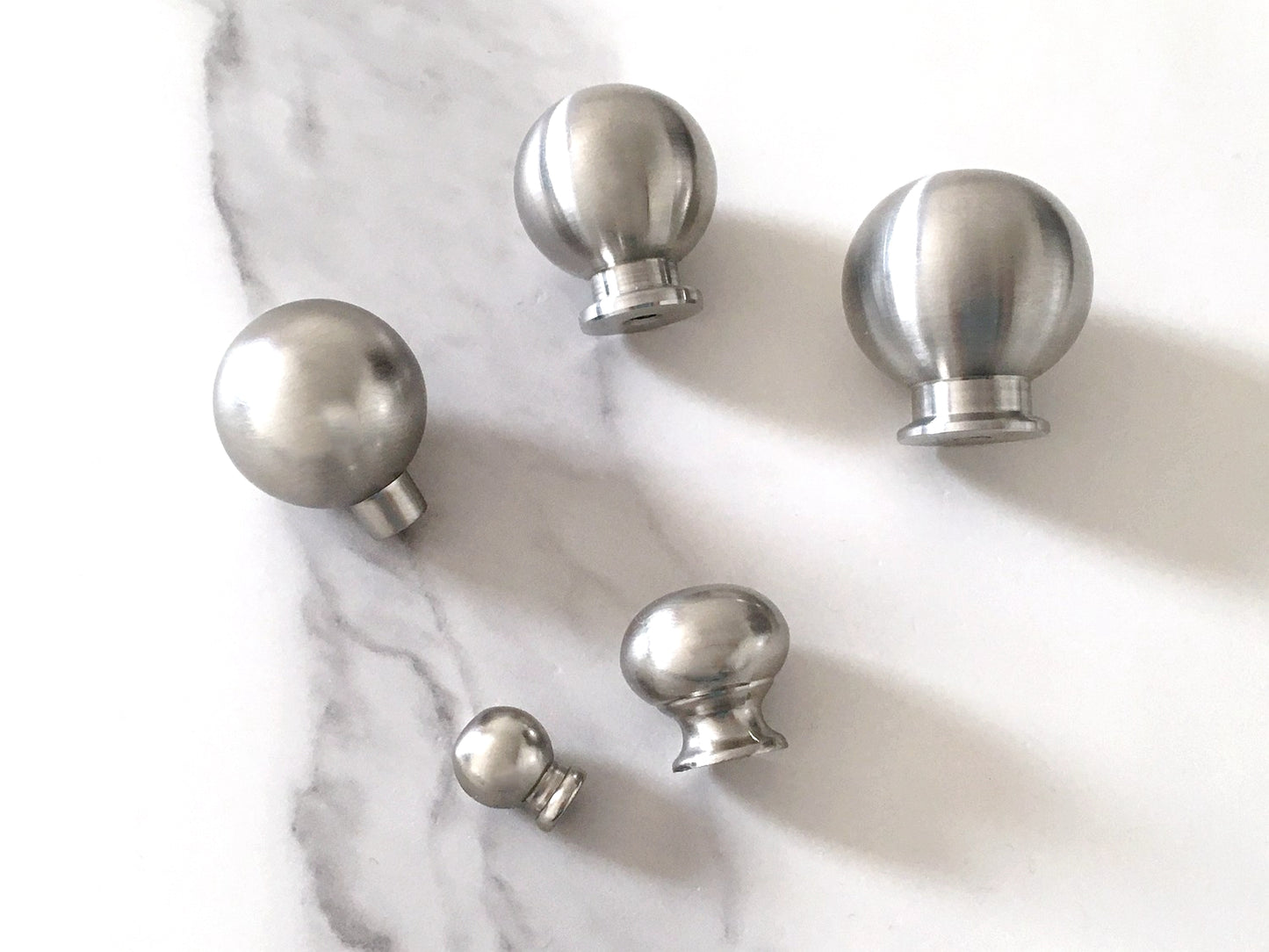 Nickel Cabinet Ball Knob, Minimalist Drawer Pull, Modern Kitchen Hardware