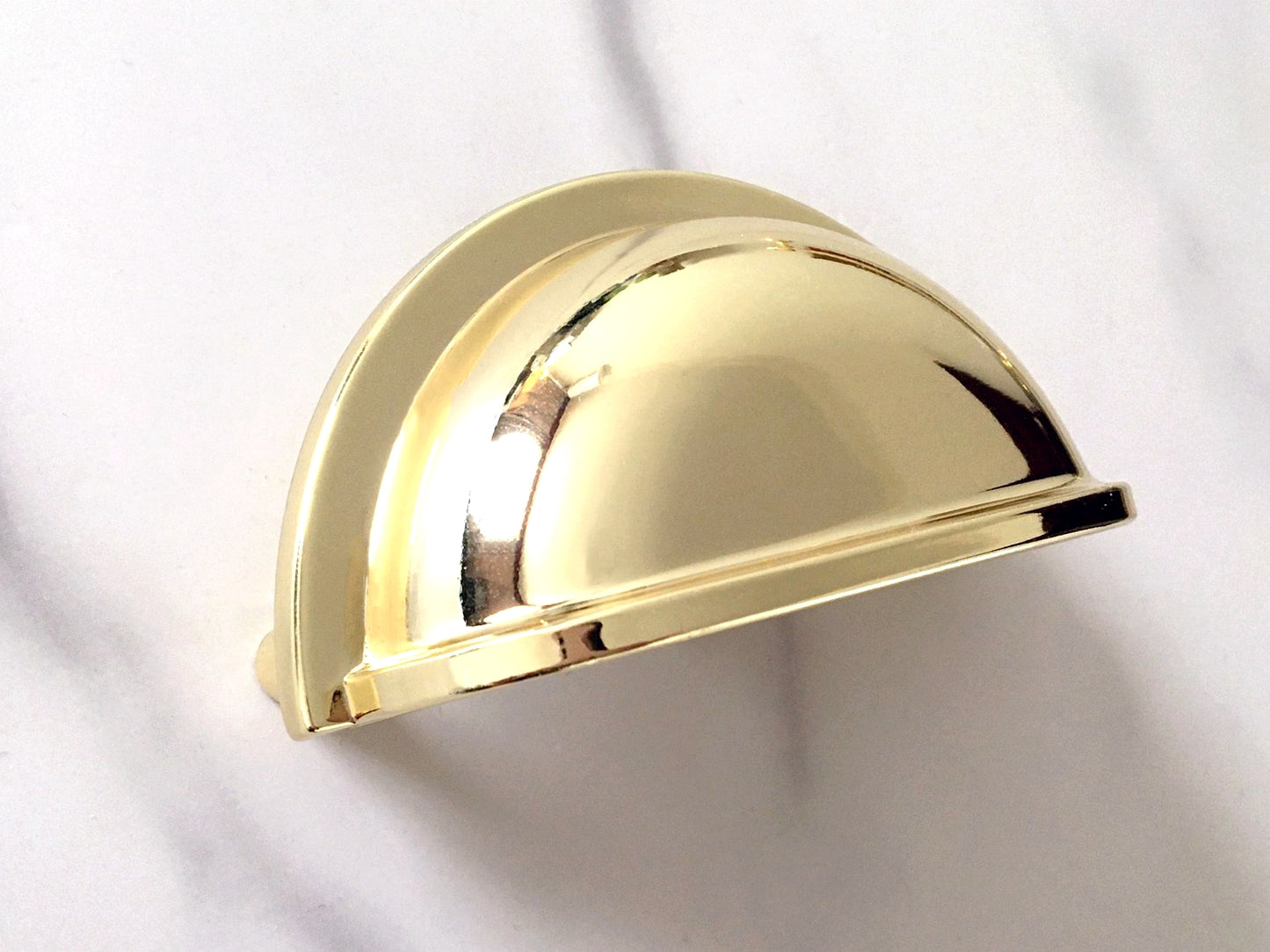 3" 3.5" 6" Polished Gold Cabinet Handle, Cup Drawer Pull, Kitchen Hardware