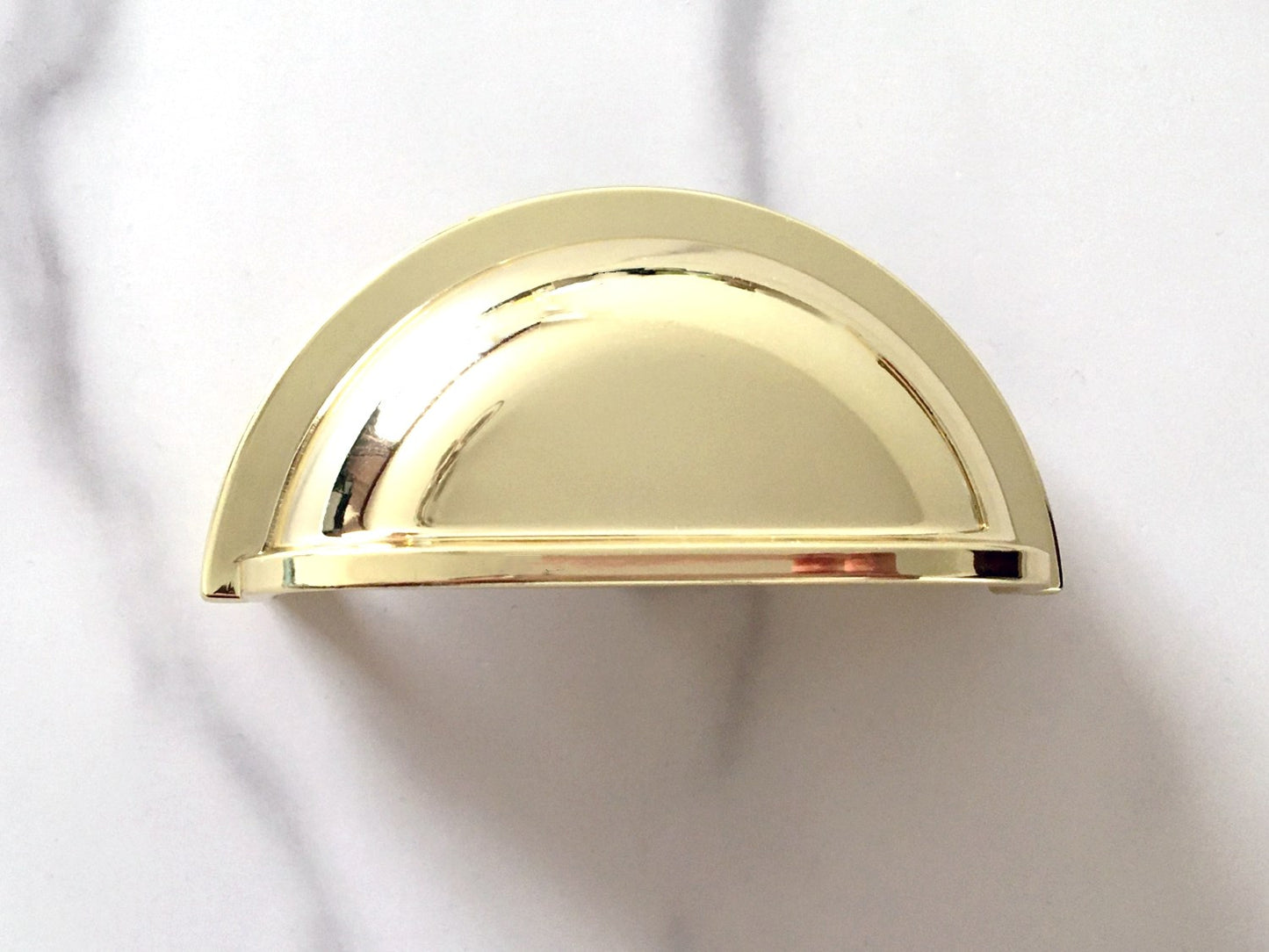 3" 3.5" 6" Polished Gold Cabinet Handle, Cup Drawer Pull, Kitchen Hardware