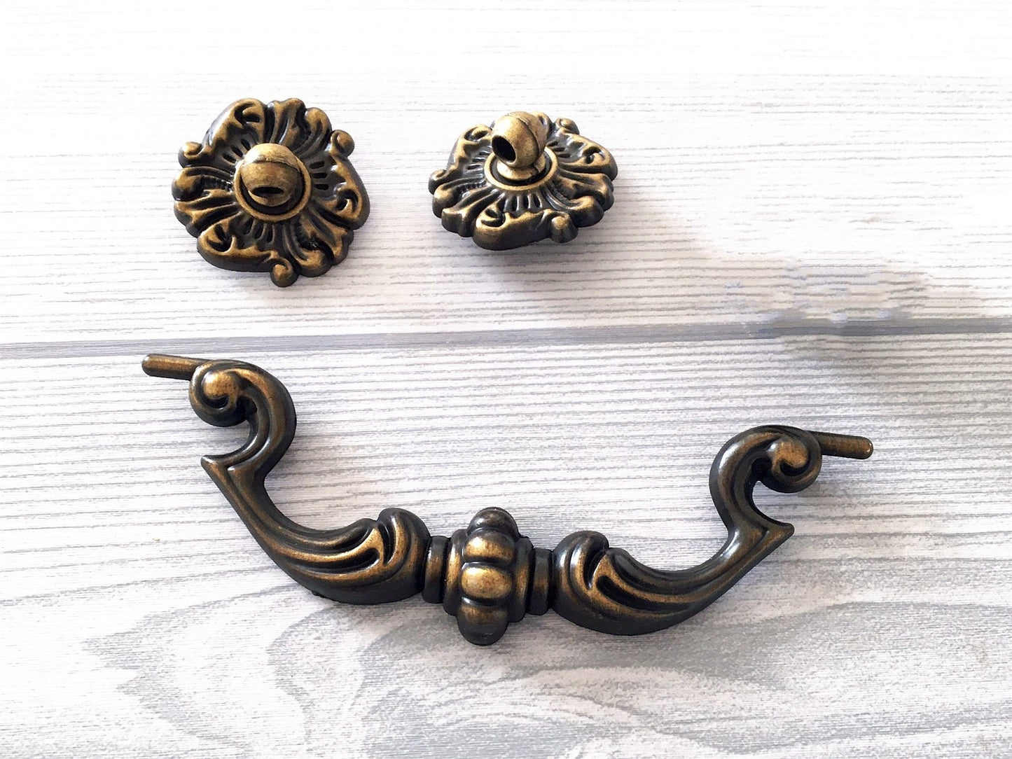 4.5" Drop Bail Drawer Pull Vintage Style Antique Gold Brass