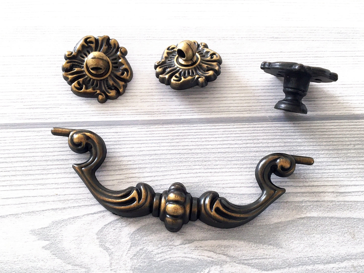 4.5" Drop Bail Drawer Pull Vintage Style Antique Gold Brass