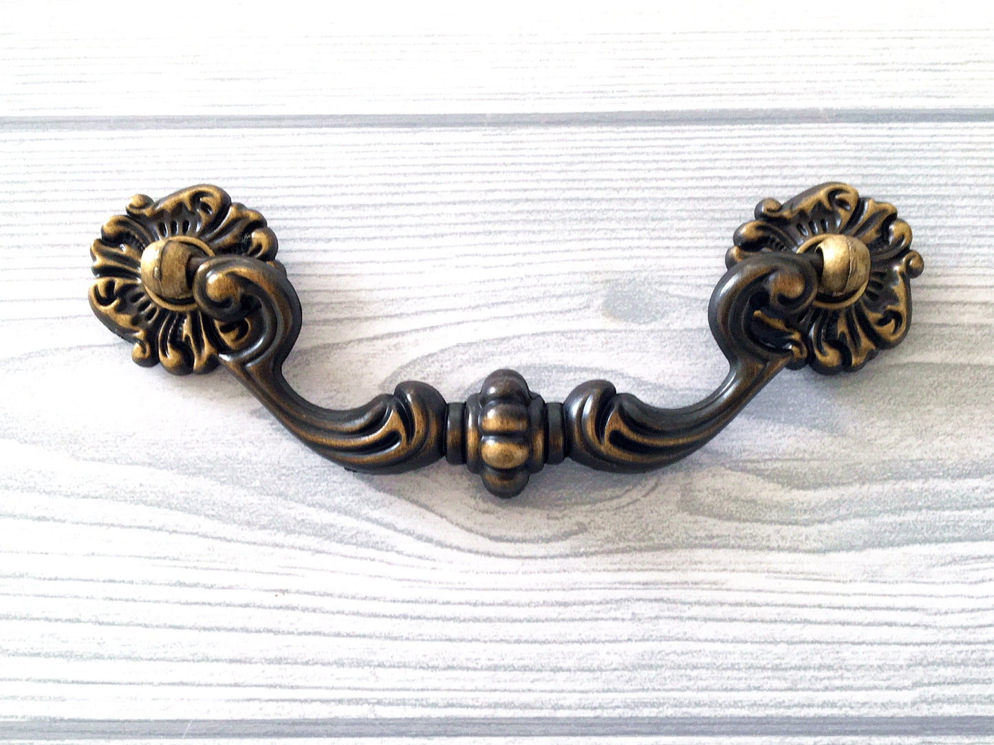 4.5" Drop Bail Drawer Pull Vintage Style Antique Gold Brass