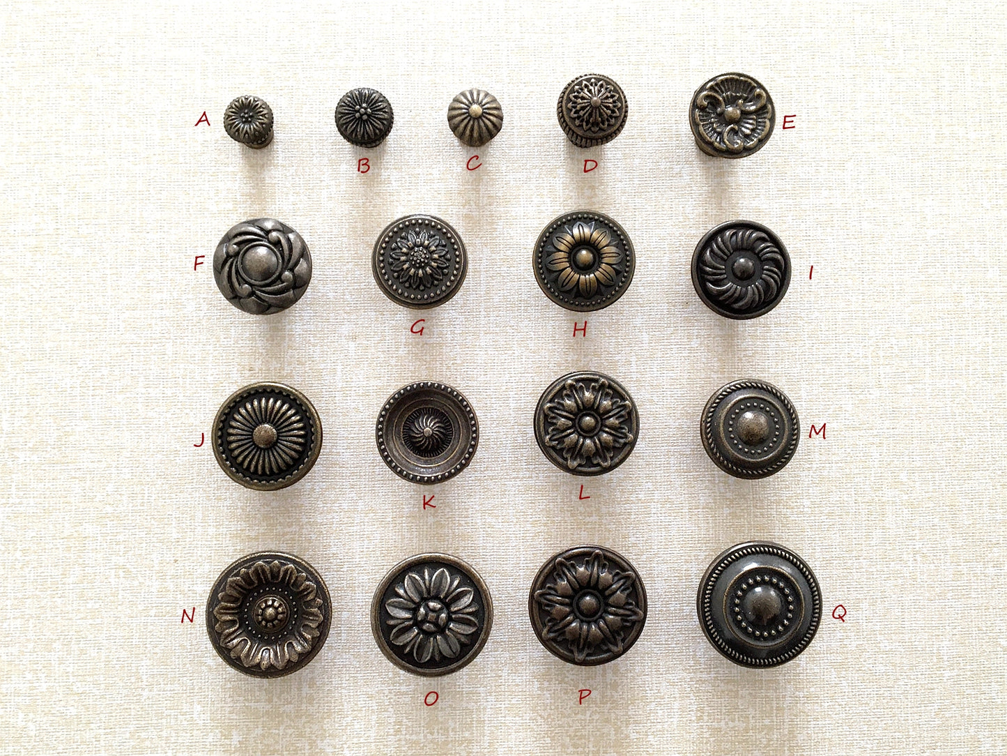Vintage Look Drawer Knob, Cabinet Pulls Hardware, Antique Bronze