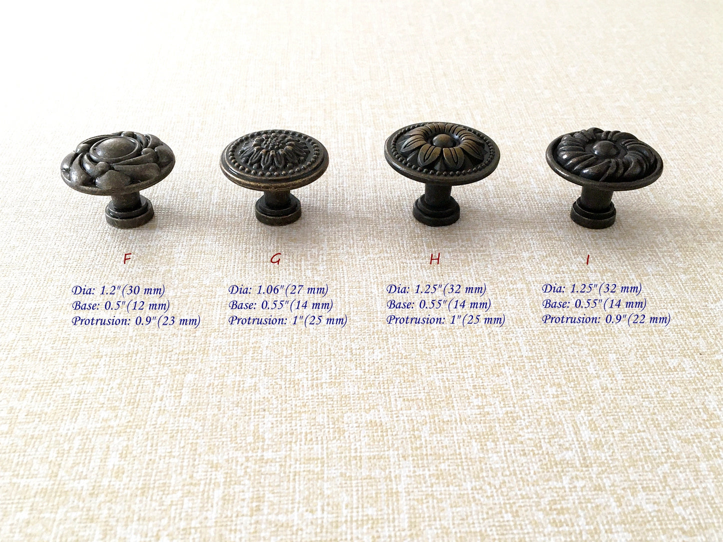 Vintage Look Drawer Knob, Cabinet Pulls Hardware, Antique Bronze