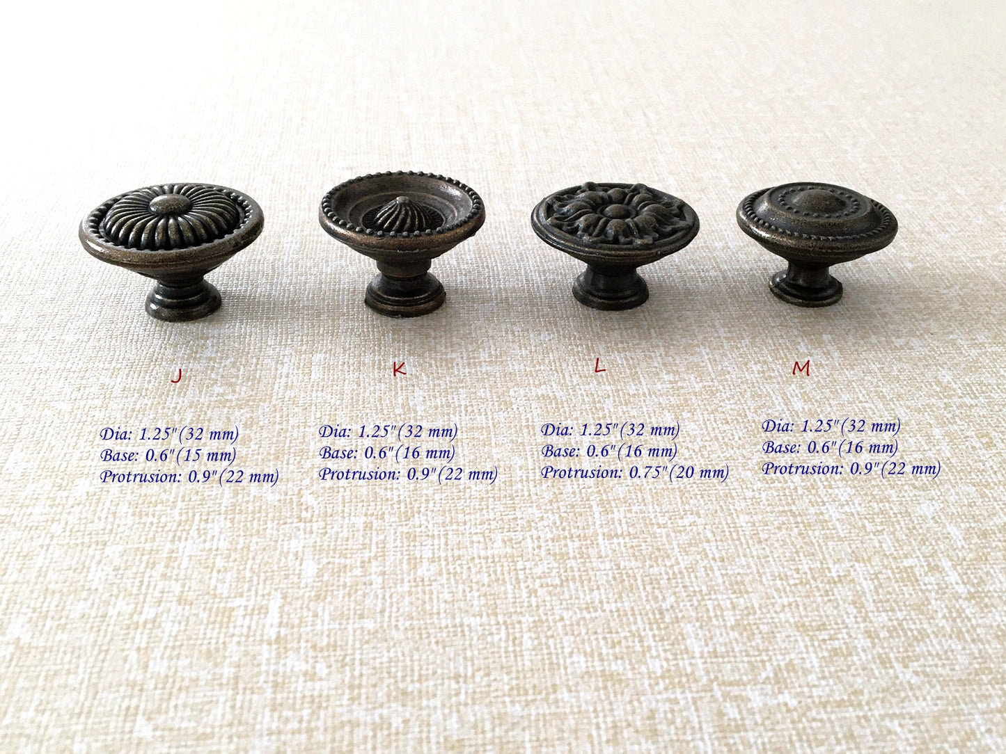 Vintage Look Drawer Knob, Cabinet Pulls Hardware, Antique Bronze