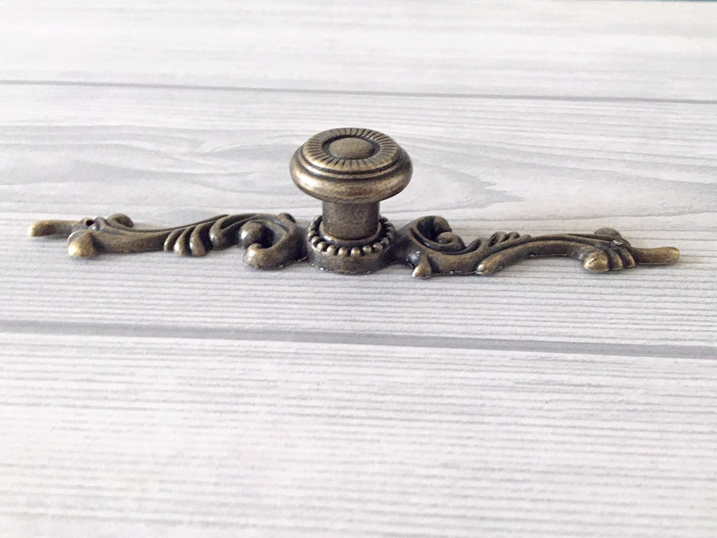Antique Bronze Drawer Pull, Cabinet Knobs with Backplate