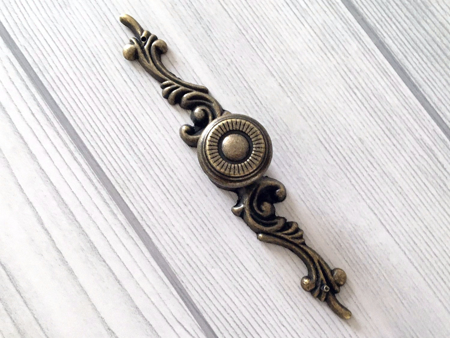 Antique Bronze Drawer Pull, Cabinet Knobs with Backplate