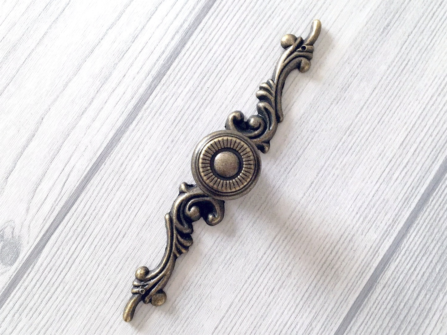 Antique Bronze Drawer Pull, Cabinet Knobs with Backplate