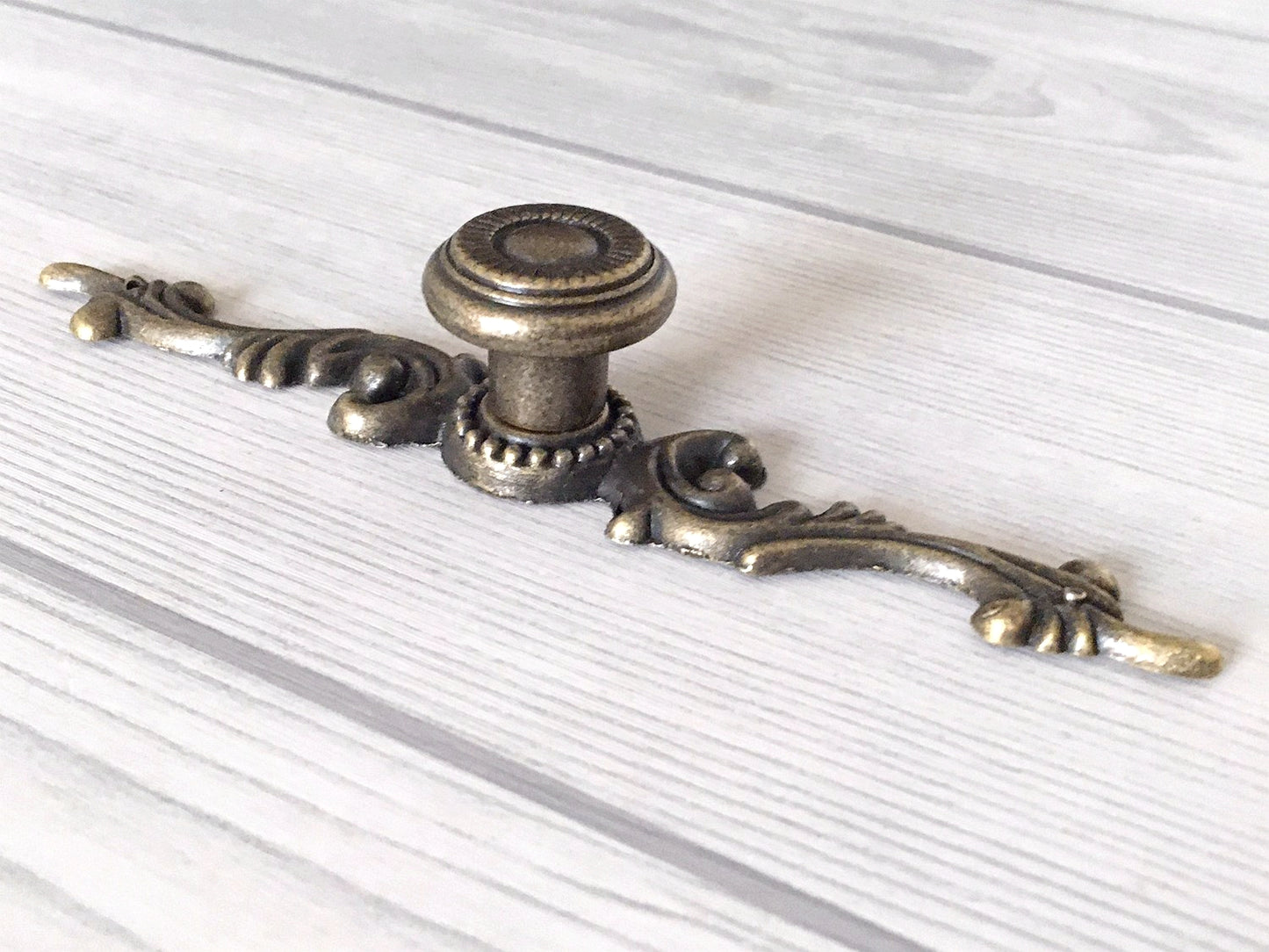 Antique Bronze Drawer Pull, Cabinet Knobs with Backplate