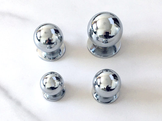 Ball Drawer Knobs, Polished Chrome, 4 sizes, Modern Kitchen Cabinet Hardware