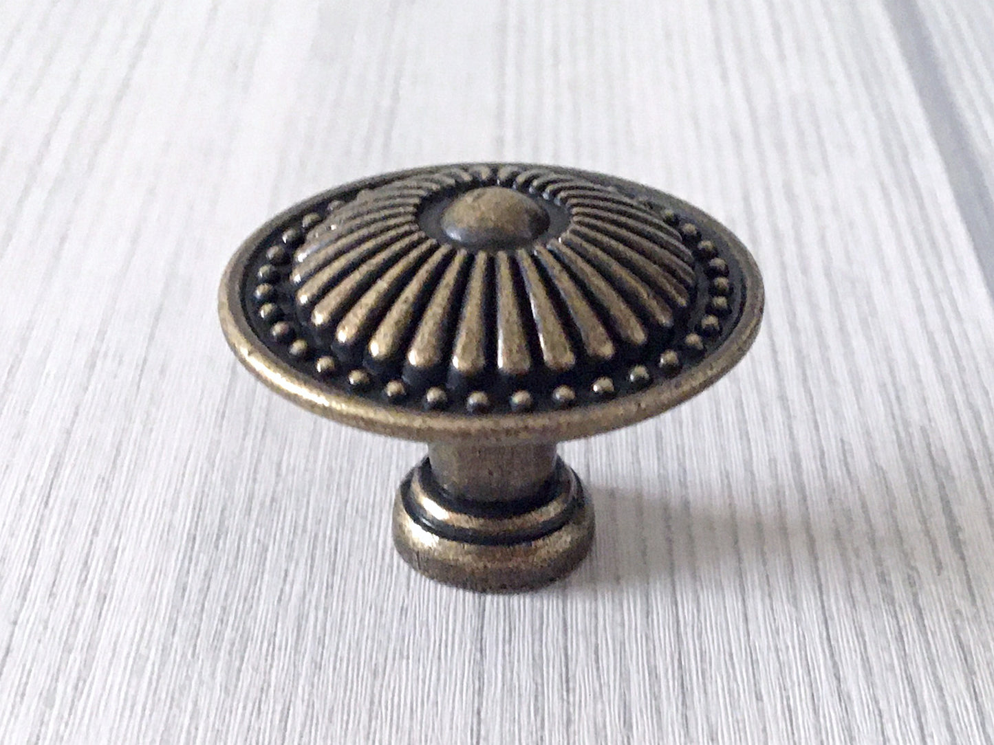 Mid-century Design Round Cabinet Knob, Polished Gold / Antique Bronze, 1.3" Diameter