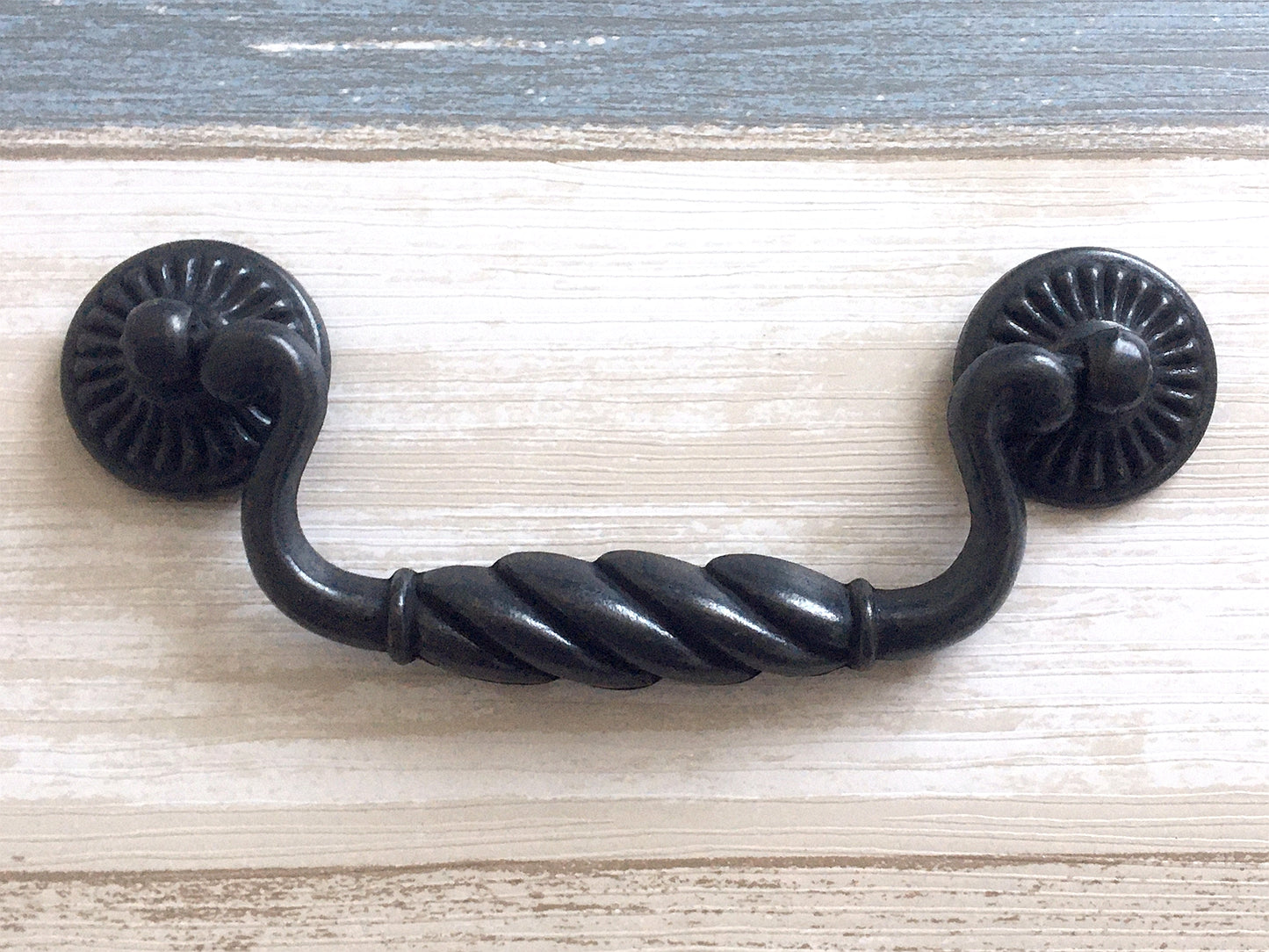 4.25" Drawer Pull Bail Drop Handles Antique Black Vintage Style
