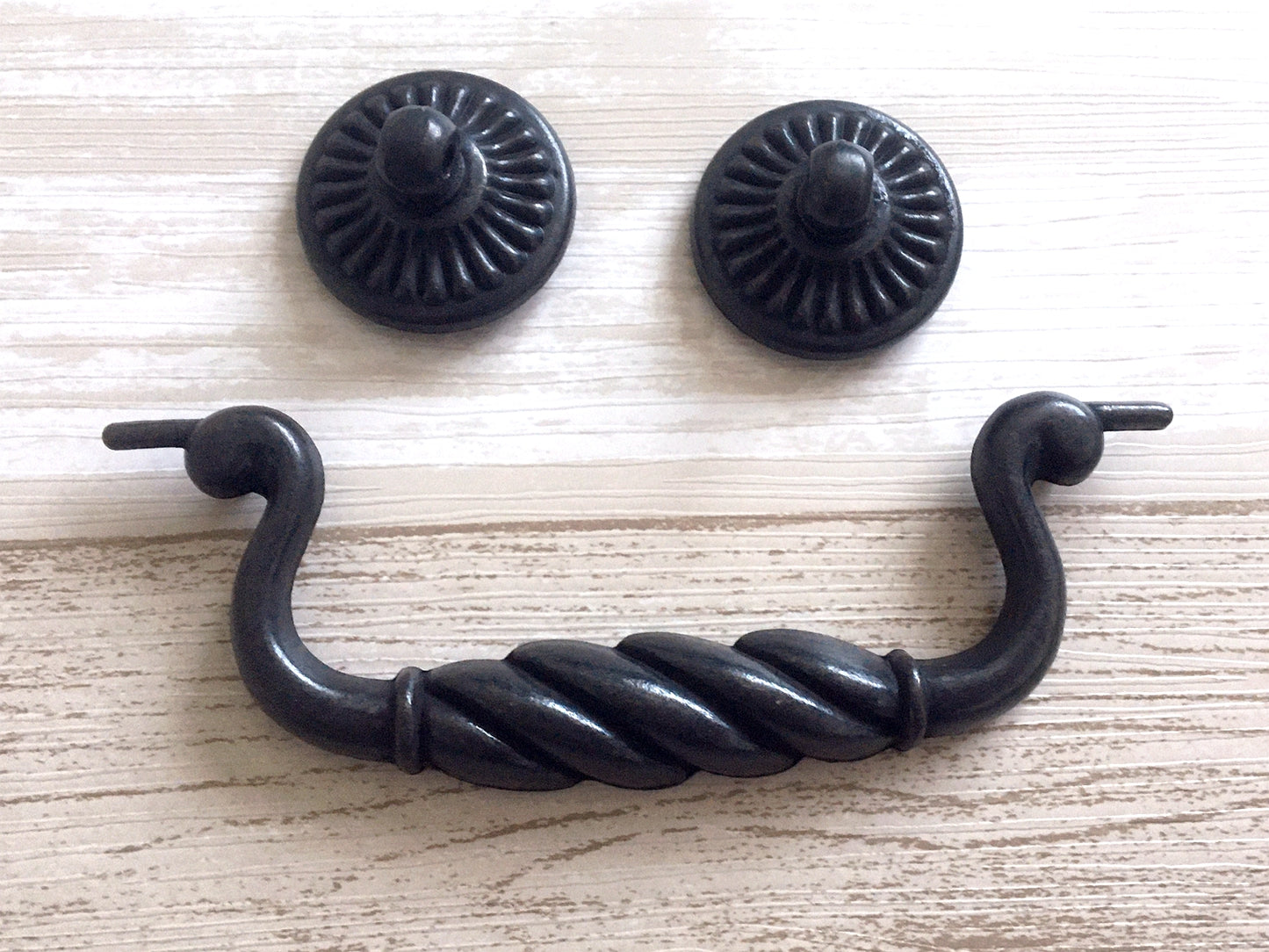 4.25" Drawer Pull Bail Drop Handles Antique Black Vintage Style