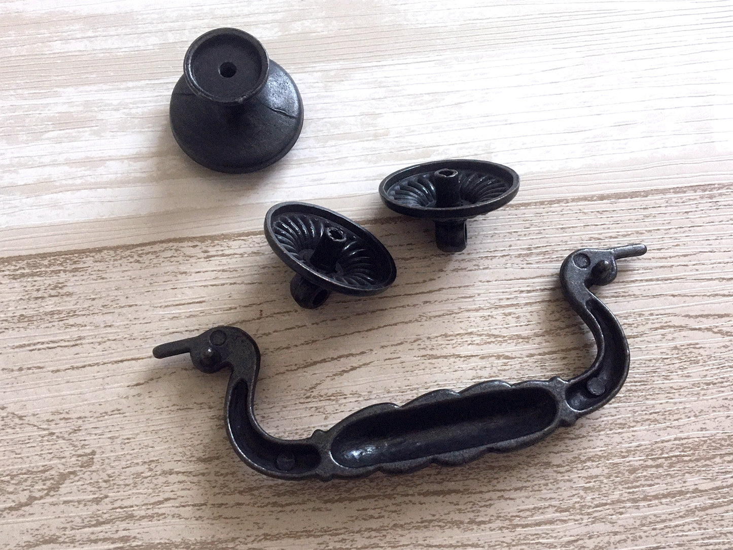4.25" Drawer Pull Bail Drop Handles Antique Black Vintage Style