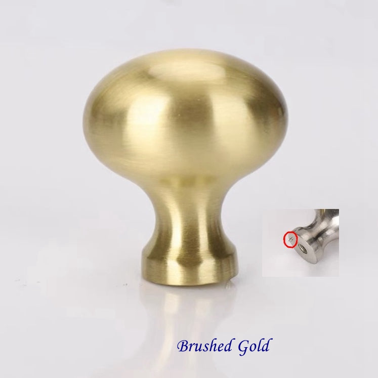 Egg Knob Drawer Pull Oval Cabinet Hardware Gold Nickel Black Chrome