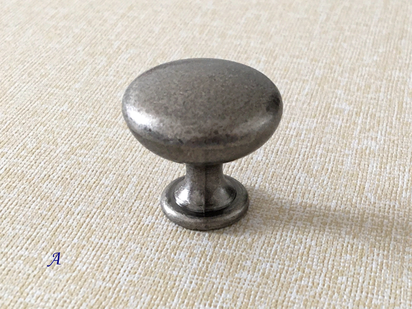 4.5" Bail Drawer Pull Handles, Antique Pewter, Round Knob and Drop Ring