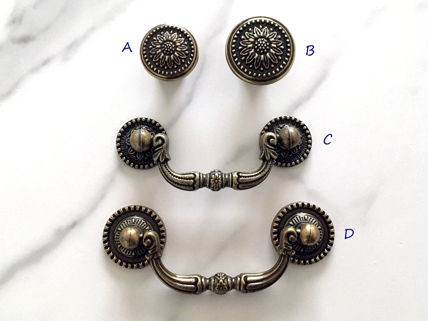 4 Zoll Schublade zieht Drop Griff Antik Bronze Vintage Stil Lynns Hardware