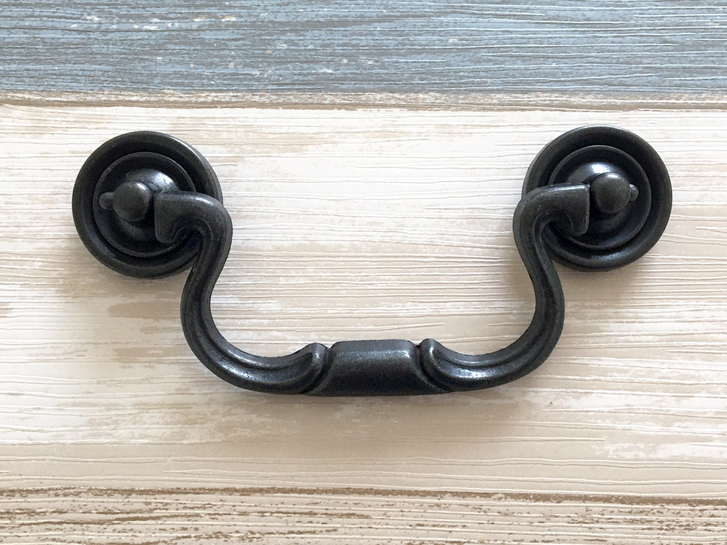 4" Vintage Style Swing Bail Drawer Handle & Cabinet Knob, Antique Black