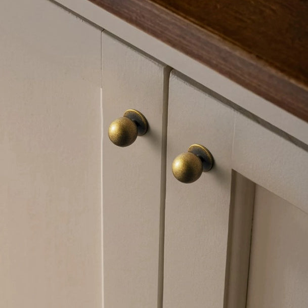 1" 1.2" Dia Antique Bronze Cabinet Knobs, Ball Sphere Drawer Pull, Retro Rustic MCM Kitchen Hardware