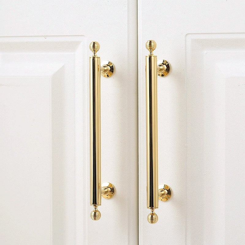Brass Beehive Drawer Pulls and Knobs, Polished Gold, Kitchen Cabinet Hardware