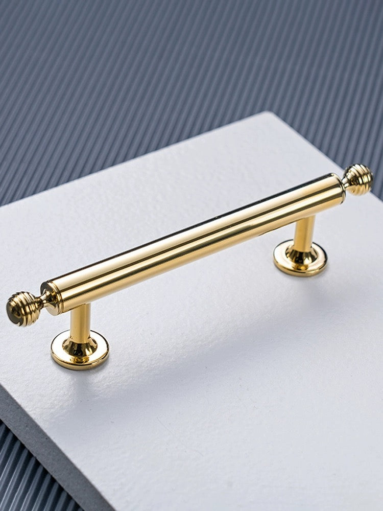 Brass Beehive Drawer Pulls and Knobs, Polished Gold, Kitchen Cabinet Hardware