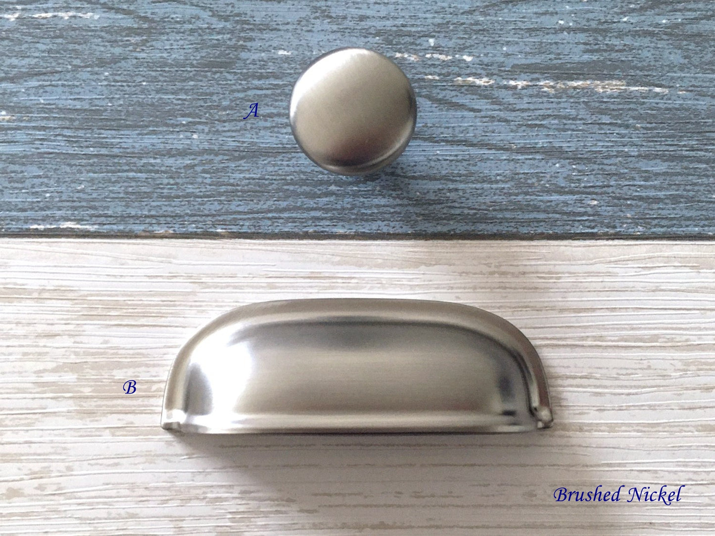 2.5" Cup Drawer Pull, Cabinet Knobs, 64 mm Centers, White Black Gold Nickel Gray