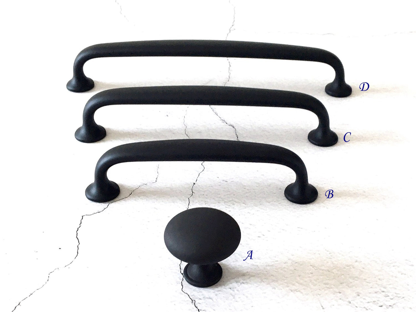 Matte Black Cabinet D Pulls for Modern Minimalist Kitchen Decor