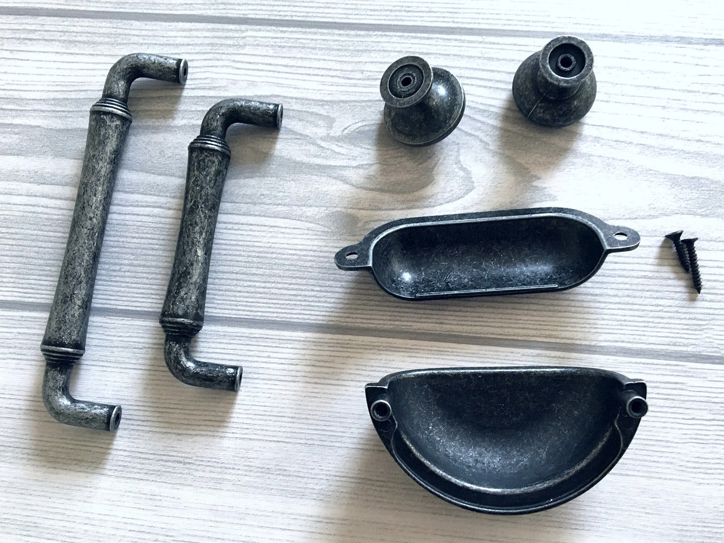 Antique Pewter Cup Drawer Pulls, Cabinet Handles